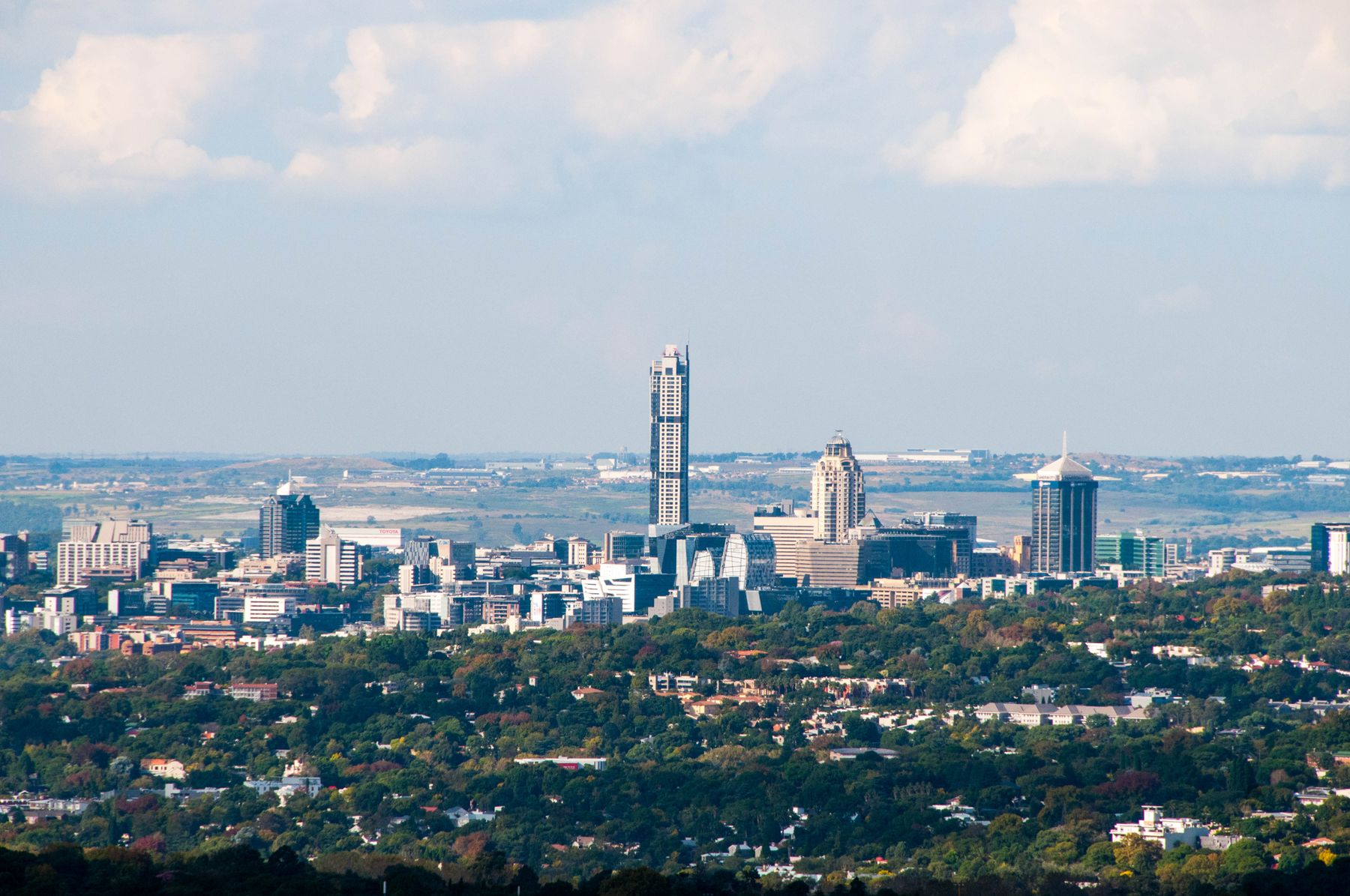 Aerial view of the Sandton skyline in Johannesburg